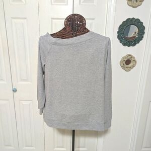 NWT Soft Gray Sweatshirt Top w/ Slight off the Shoulder Neckline - Long Sleeve